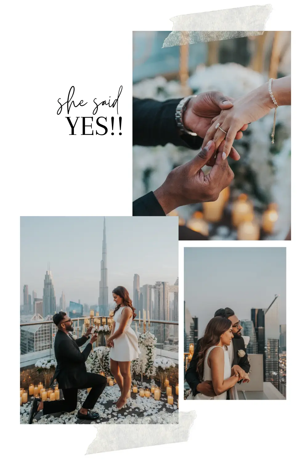 Dubai proposal photographer collage of images