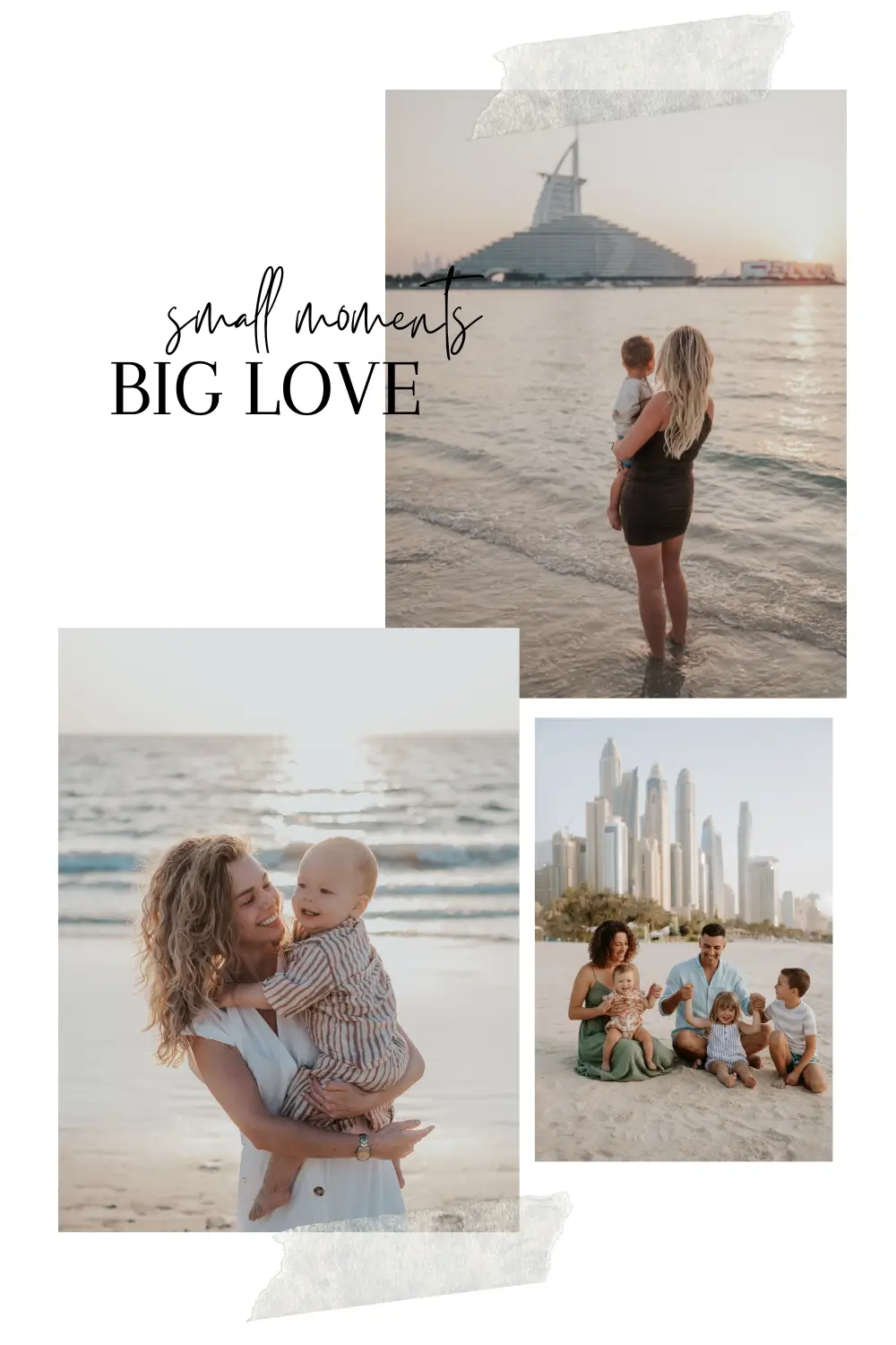 Collage of family photoshoots in Dubai